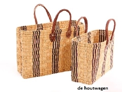 rieten tas mais blauw 40 cm.-0