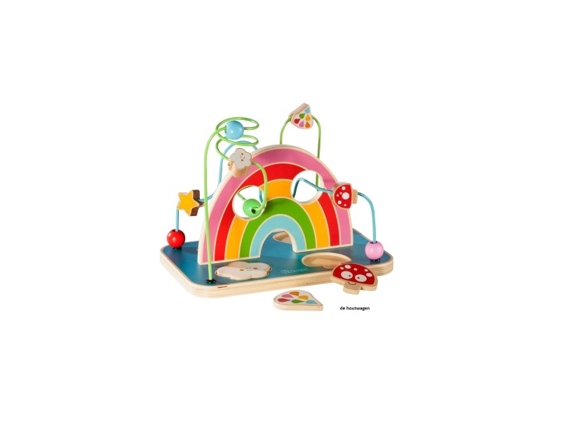 De Houtwagen | kralenframe regenboog | kralenframe - motoriek | € 29,95