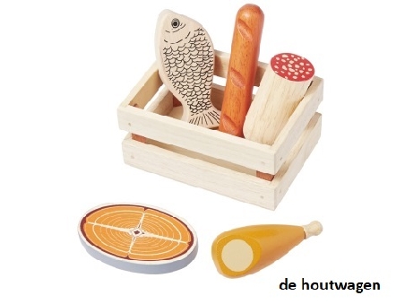 winkelkrat met vlees en vis