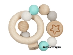 bijtring ster soft turquoise