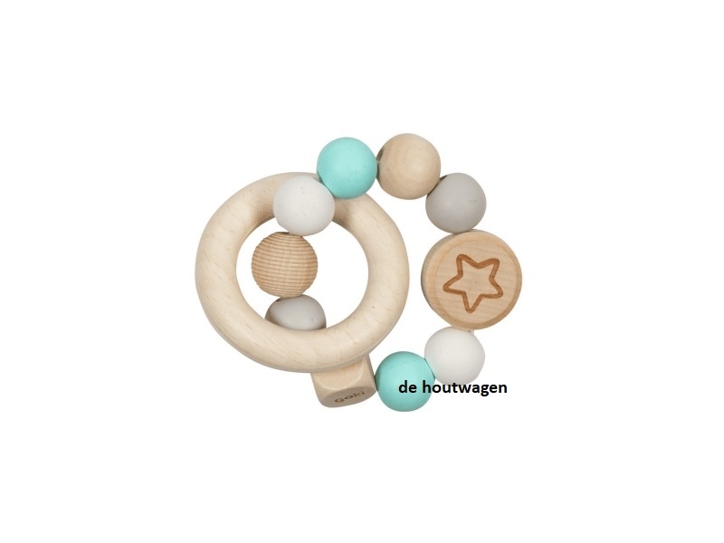 bijtring ster soft turquoise