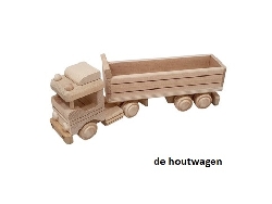 De Houtwagen | houten schoolbus | houten vrachtwagens en machines | € 29,95