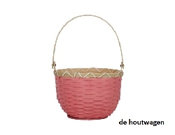 rieten mandje roze