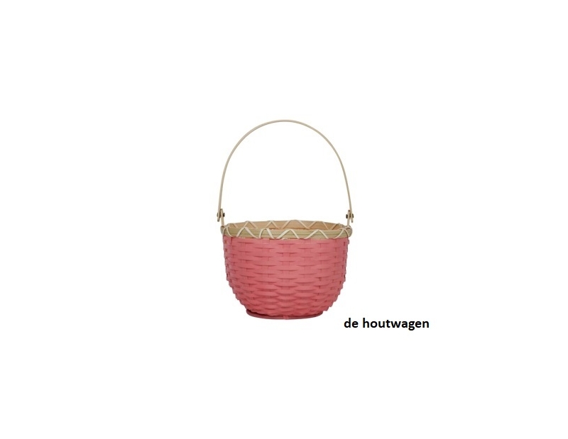 De Houtwagen | rieten mandje roze | rieten mandjes voor kinderen | € 19,95