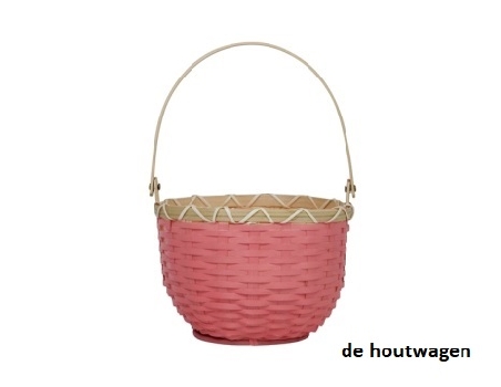 De Houtwagen | rieten mandje roze | rieten mandjes voor kinderen | € 19,95