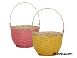De Houtwagen | rieten mandje roze | rieten mandjes voor kinderen | € 19,95