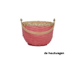 De Houtwagen | rieten mandje roze | rieten mandjes voor kinderen | € 19,95