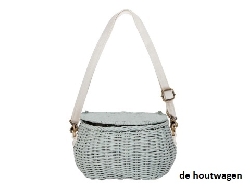 rieten tas vintage blauw
