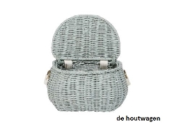 De Houtwagen | rieten tas vintage blauw | rieten mandjes voor kinderen | € 39,95