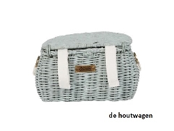 De Houtwagen | rieten tas vintage blauw | rieten mandjes voor kinderen | € 39,95