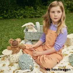 De Houtwagen | rieten tas vintage blauw | rieten mandjes voor kinderen | € 39,95