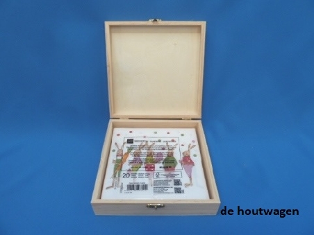 De Houtwagen | servetten box 18.5 x 18.5 | houten kisten vierkant | € 7,50
