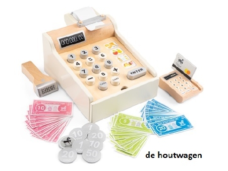De Houtwagen | houten kassa wit | houten keuken en winkeltje | € 29,95