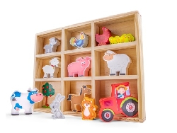 houten boerderij dieren in box