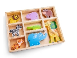 houten safari dieren in box-0