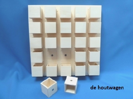 plateau met 25 bakjes