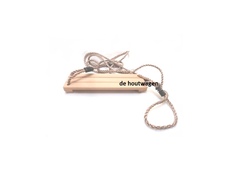 schommelplank met bruin touw