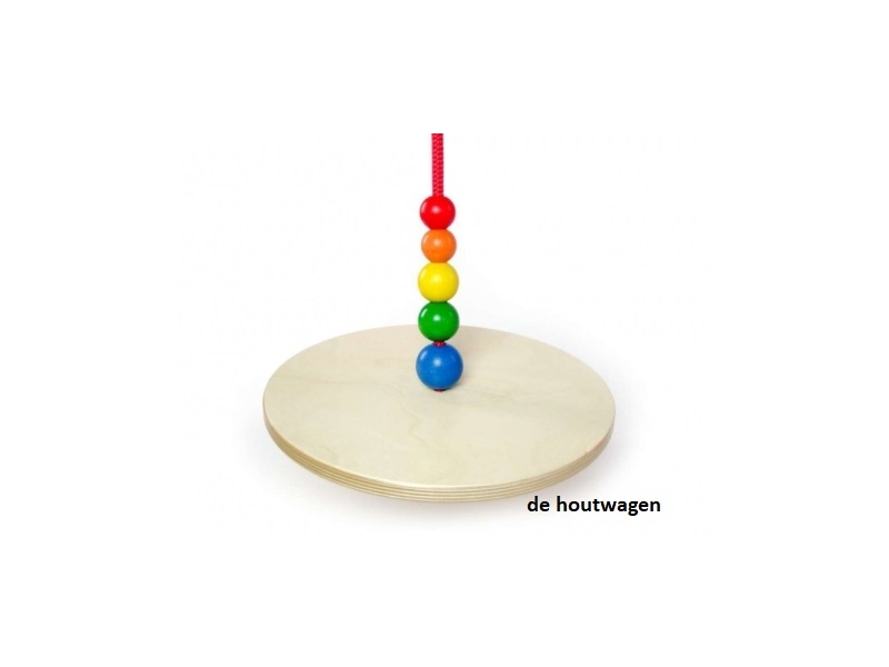 De Houtwagen | houten schommel rond met gekleurde kralen | schommels  | € 17,50