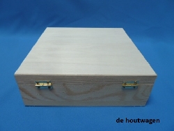 De Houtwagen | kist grenen 21 x 21 x 7 | houten kisten vierkant | € 6,95