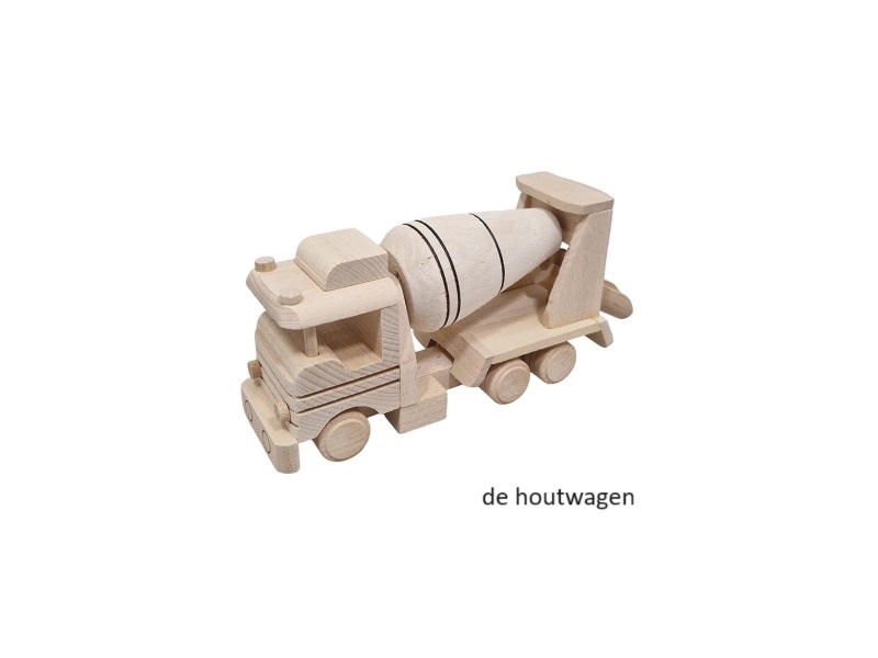De Houtwagen | betonwagen blank hout | houten vrachtwagens en machines | € 22,50