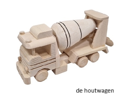 De Houtwagen | betonwagen blank hout | houten vrachtwagens en machines | € 22,50