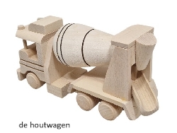De Houtwagen | betonwagen blank hout | houten vrachtwagens en machines | € 22,50