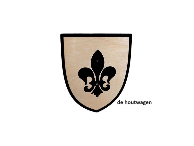 De Houtwagen | schild met zwarte lelie | ridders en piraten speelgoed | € 7,50