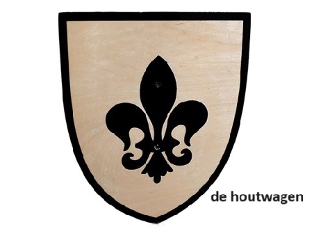 De Houtwagen | schild met zwarte lelie | ridders en piraten speelgoed | € 7,50