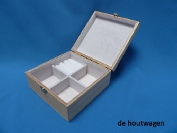 sieraden kistje bekleed 16 x 16 x 8