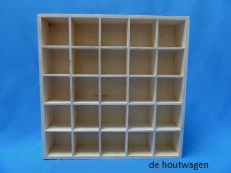 De Houtwagen | Houten Letterbak 25 Vakken – 41x41x8 cm | letterbakken | € 39,50