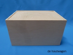 De Houtwagen | Berkenhouten Kist met Schuifdeksel – 37,5 x 25,5 x 21 cm | houten kisten met schuifdeksel | € 28,50