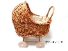 De Houtwagen | rieten poppenwagen met katoenen bekleding | rieten poppenwagens | € 69,95