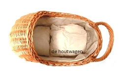 De Houtwagen | rieten poppenwagen met katoenen bekleding | rieten poppenwagens | € 69,95
