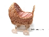 rieten poppenwagen met oud roze bekleding-2