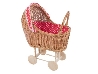 De Houtwagen | poppenwagen riet rood met witte hartjes | rieten poppenwagens | € 65,00