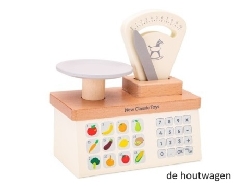 houten weegschaal wit