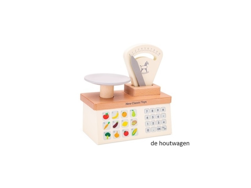 houten weegschaal wit