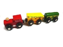 trein 3 delig met rode locomotief