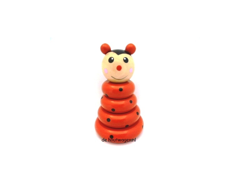 De Houtwagen | stapelfiguur lieveheersbeestje | stapelen en sorteren | € 5,95