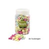 De Houtwagen | kralen pastel in bus 400 ml. | houten kralen groot | € 11,50