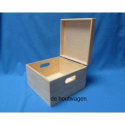 De Houtwagen | opbergkist vierkant 30 cm. nieuw model | houten opbergkisten | € 24,50
