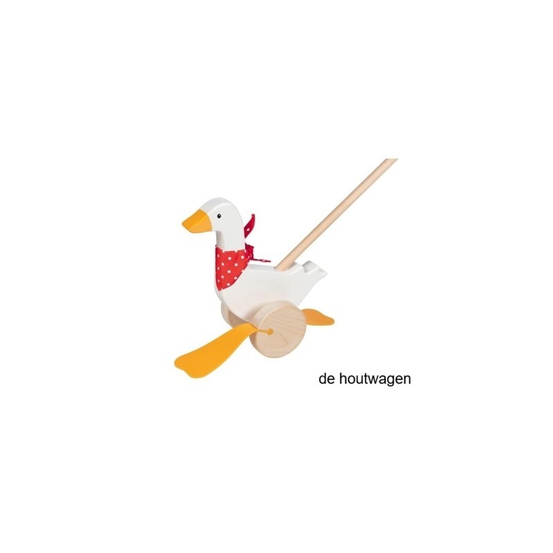De Houtwagen | duwgans Bertha | stokroller- trekfiguur  | € 27,50