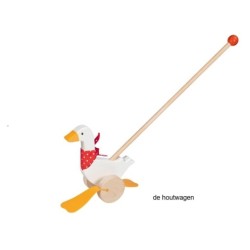 De Houtwagen | duwgans Bertha | stokroller- trekfiguur  | € 27,50