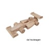 De Houtwagen | houten raceauto van beukenhout | houten vrachtwagens en machines | € 24,50