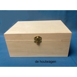 De Houtwagen | Grenen Opbergkist A5 met Klipsluiting | houten kisten rechthoekig | € 8,95