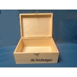 De Houtwagen | Grenen Opbergkist A5 met Klipsluiting | houten kisten rechthoekig | € 8,95
