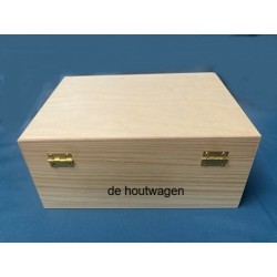 De Houtwagen | Grenen Opbergkist A5 met Klipsluiting | houten kisten rechthoekig | € 8,95