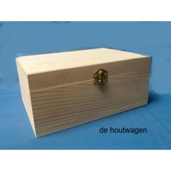 De Houtwagen | Grenen Opbergkist A5 met Klipsluiting | houten kisten rechthoekig | € 8,95