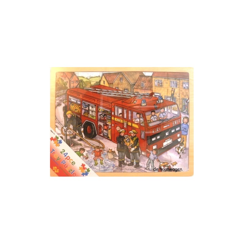 De Houtwagen | puzzel brandweer 24 stukjes | houten puzzels | € 9,95