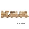 De Houtwagen | houten trein met 2 wagons en 13 blokken | speelgoed naturel hout | € 35,00